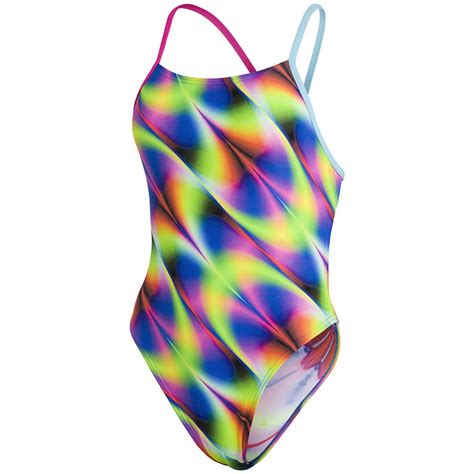 Speedo Allover Tie Back Swimsuit Multicolor Swiminn