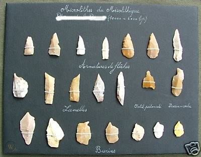 Mesolithic . Collection of Mesolithic tools arrowhead | #39852307