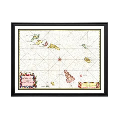 Cape Verde Cape Verde Art, 1665 Vintage Map of Cape Verde Cape Verde