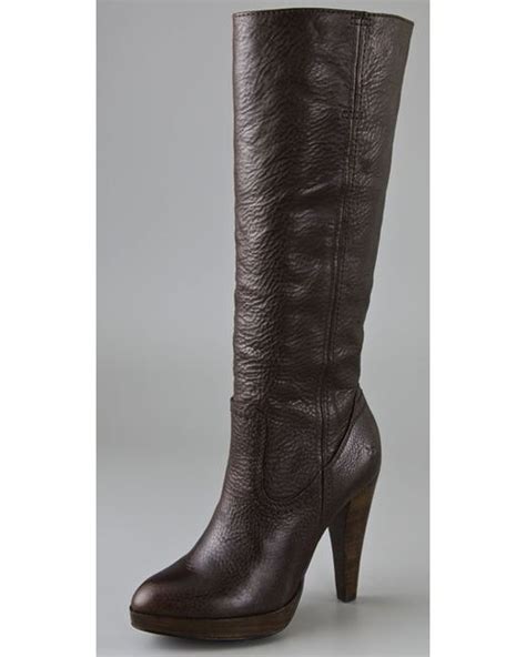 Frye Harlow Campus Boots In Brown Lyst