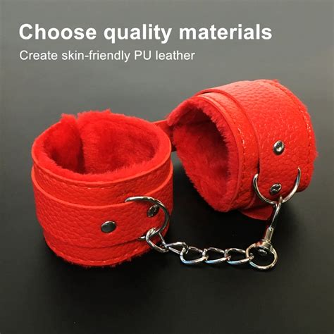 PU Leather Handcuffs Ankle Cuff Restraints Bondage Cosplay Sex Toys For