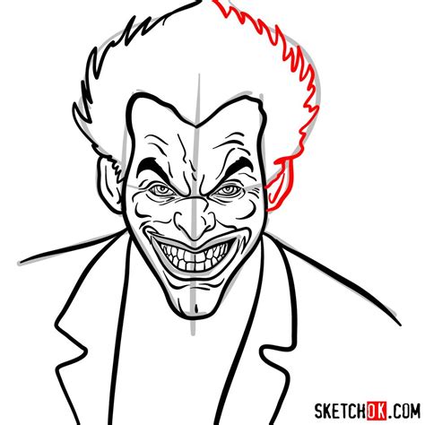 How To Draw Jokers Face Sketchok Easy Drawing Guides