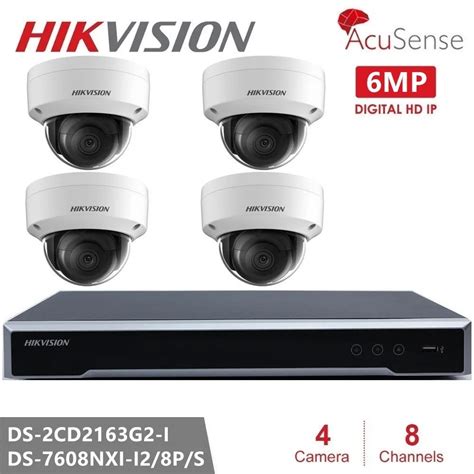 Hikvision 6mp Dome Ip Camera Kits Ir Fixed Dome Network Camera Cctv