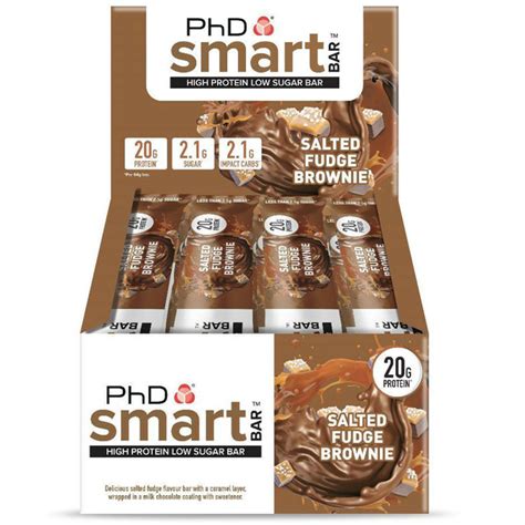 Протеиновые батончики PhD Nutrition Smart Bar 12 x 64 г, Солёный Брауни ...