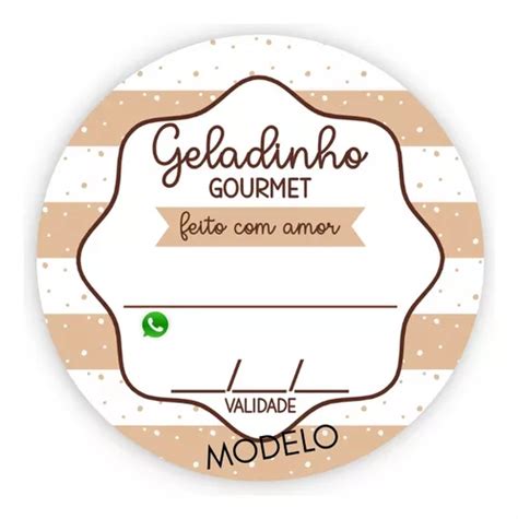 120 Adesivos Personalizados Geladinho Gourmet 4x4cm MercadoLivre