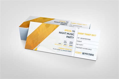 PSD Modern Ticket Template – Graphic Mega | Graphic Templates Store