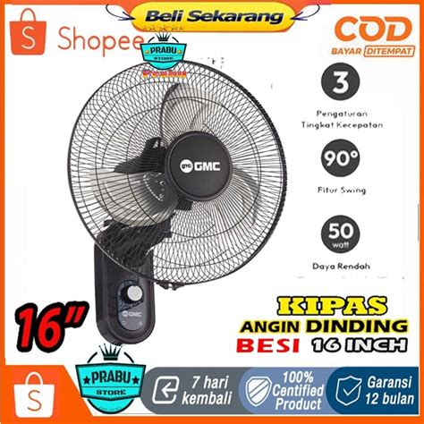 Jual Kipas Angin Dinding Besi Gmc 516 Wall Fan 16 Inch Tembok Baling