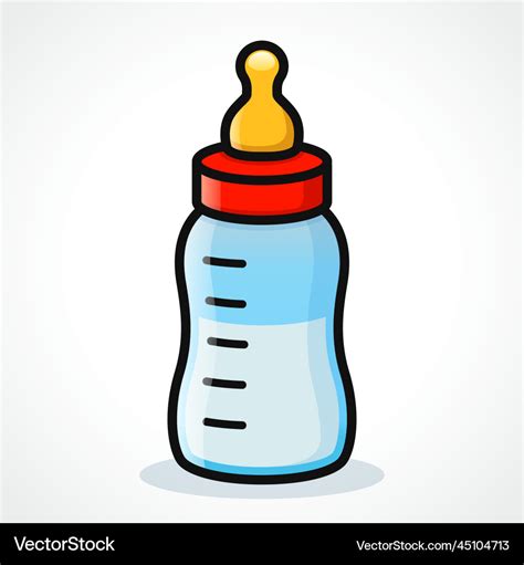 Baby bottle color drawing cartoon Royalty Free Vector Image