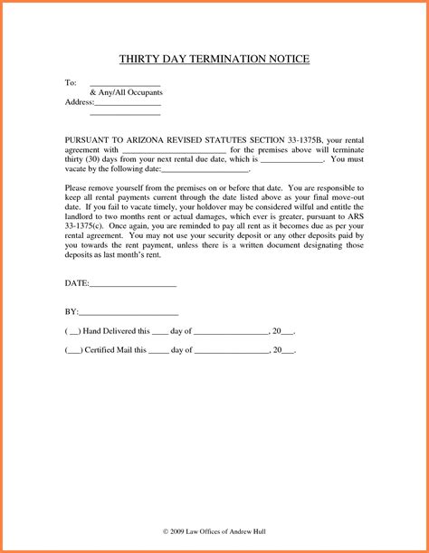 Sample Letter From Landlord To Tenant Notice To Vacate