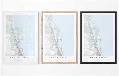 Space Coast Florida Map Print, Map of Space Coast, Cape Canaveral ...