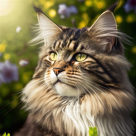 Un Gato Con Ojos Amarillos Est En Un Campo De Flores Foto Premium