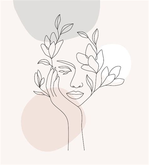 premium vector beautiful woman  flowers  elegant  art style