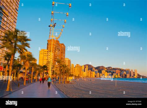 Playa De Levante Strand Und Promenade Benidorm Alicante Provinz