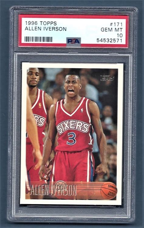 Topps Allen Iverson Ers Rookie Psa Hof