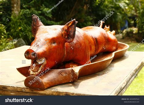 Lechon Slowly Roasted Stuffed Sucking Pig Stock Photo 2219797513