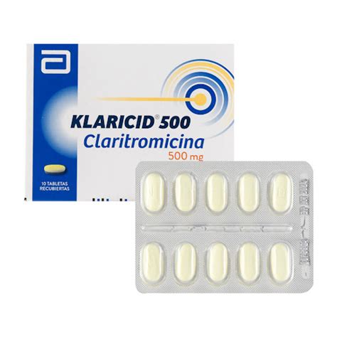 Klaricid Claritromicina 500 Mg Abbott Caja X 10 Tabletas