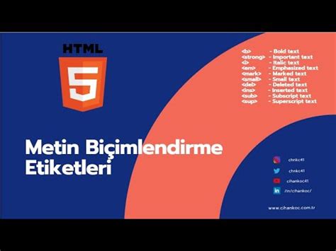 Html Dersleri 13 Html text metin biçimlendirme etiketleri Html5