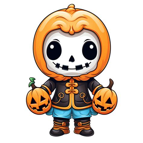 Kawaii Spooky Halloween Clipart Illustration Ai Generative 29210005 Png