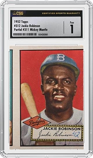 Csg Certifies Extremely Rare Miscut Topps Jackie Robinson And