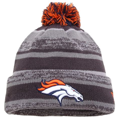 Mens Denver Broncos New Era Gray Team Sport Knit Cuffed Hat