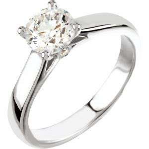 14k Gold Round Brilliant Cubic Zirconia Cathedral Solitaire Engagement