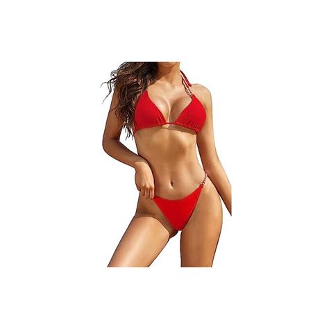 SHEKINI Halter Bikini Donna Set Triangolo Top Bikini Regolabile Costume