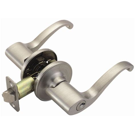 Design House Scroll Satin Nickel Entry Lever The Home Depot