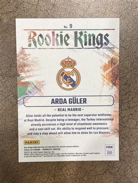 Arda Guler Panini Donruss Fifa Soccer Rookie Kings Real