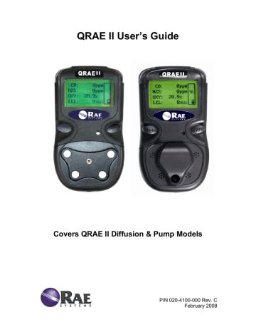 RAE Systems QRAE II Manual Manualzz