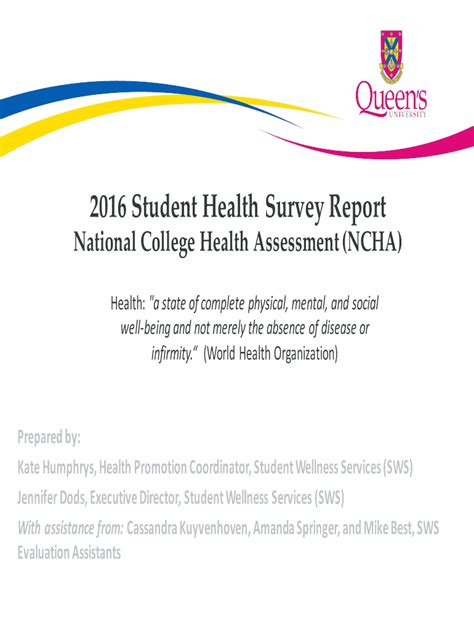 Fillable Online National College Health Assessment Ncha Fax Email