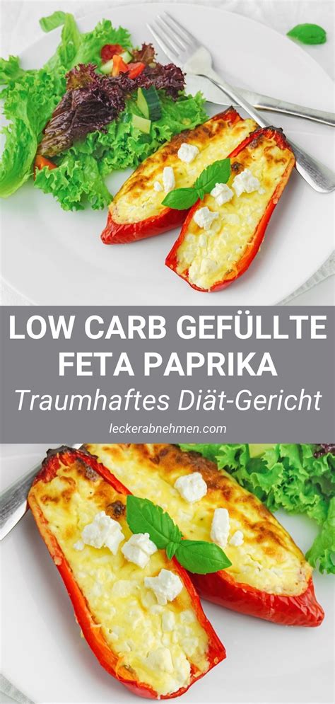 Unser vegetarisches Low Carb Rezept für gefüllte Paprika mit Feta ist