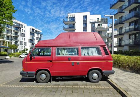 Old Antique Veteran Dented Dusty Vintage Red Car Vw Transporter T