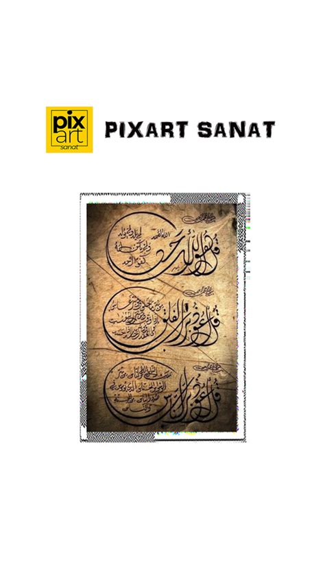 İhlas Felak ve Nas Sureleri PixArt Sanat Elmas Mozaik Tablo Diamond