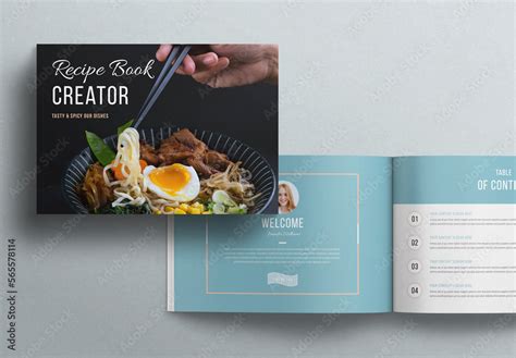 Recipe Book Creator Template Landscape Stock Template | Adobe Stock