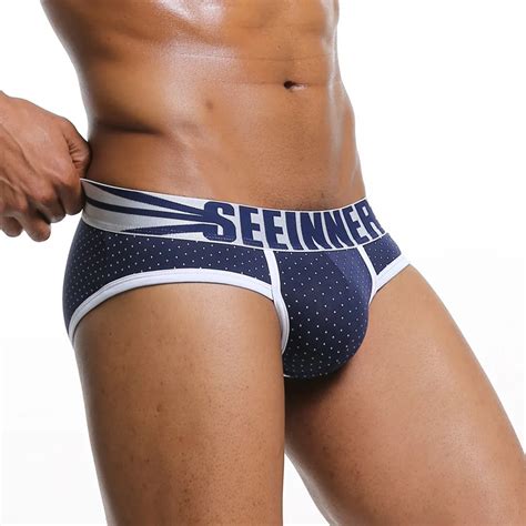 Seeinner Low Waist Mens Bikini Briefs