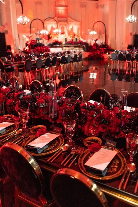 Table Settings Red Wedding Theme Red Wedding Decorations Quince