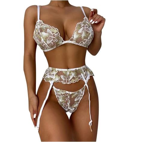 Femmes Exquises Dentelle Lingerie Soutien Gorge Jarreti Re Slips