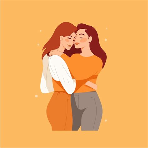 Pareja lesbiana siendo amorosa y feliz dos chicas gay besándose concepto de comunidad del