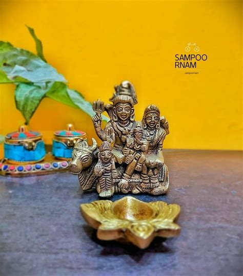 Golden Gold Plated Brass Shiva Parivar Statue Size Dimension X X