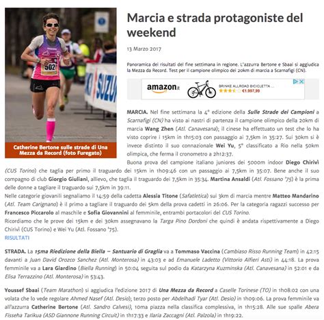 Atletica Sandro Calvesi Dot Blog Catherine Bertone Vince Una Mezza Da