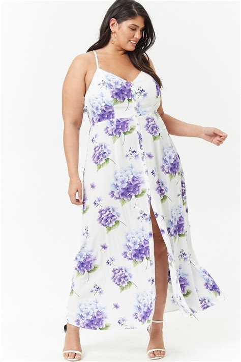 Forever 21 Plus Size Floral Ruffle Maxi Dress Lovely In La