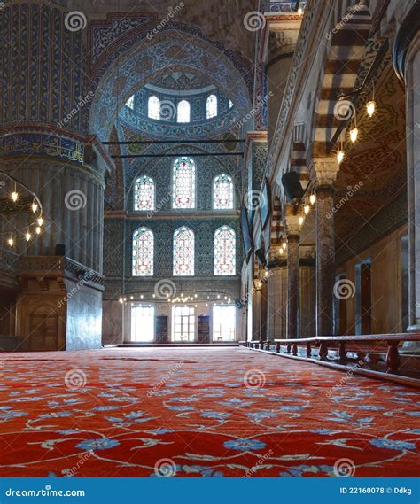 Inside the Beautiful Blue Mosque in Istanbul Stock Photo - Image of ...