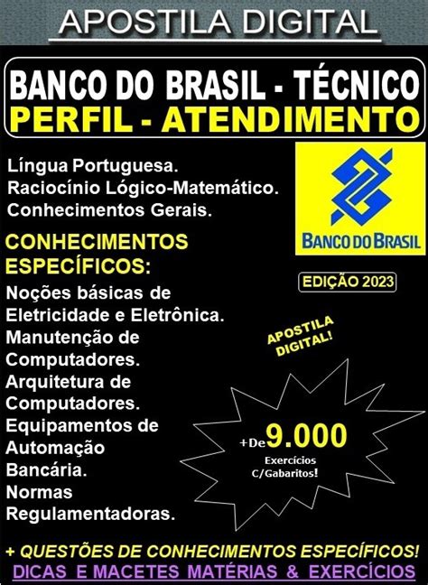 Apostila Banco Do Brasil Bbts T Cnico Perfil Atendimento Teoria