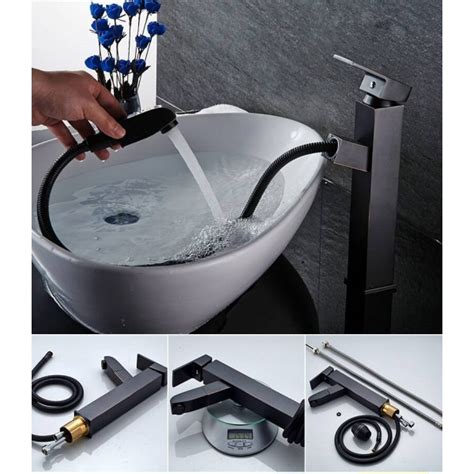 Luxury Basin Faucets Hot And Cold Water Bathroom Sink Tap Pull Out Swivel Single Handle Sink