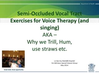 Semi Occluded Vocal Tract Exercises For Voice Therapy And