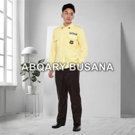 Seragam Satpam Elegan Krem Coklat Baju Pdh Harian Security Versi