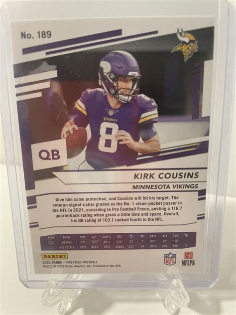 Kirk Cousins Panini Prestige Xtra Points Minnesota