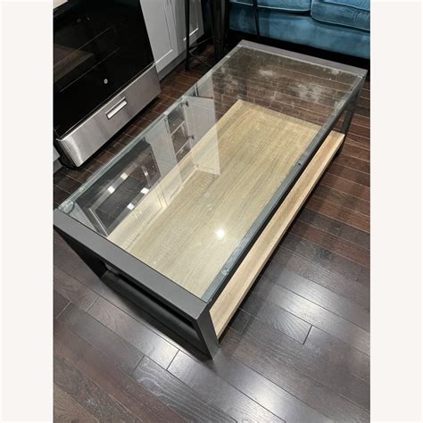 Wayfair Modern Wooden Glass Coffee Table - AptDeco