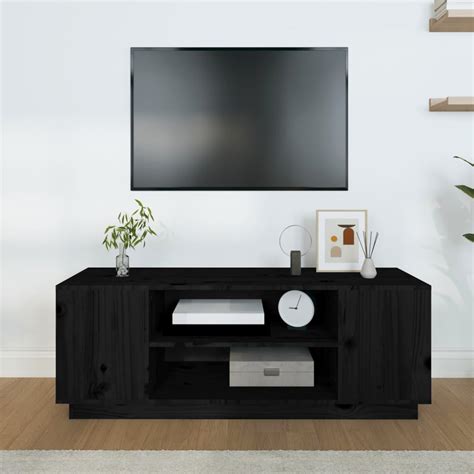 MEUBLE TV MEUBLE HI FI Meuble TV Noir 110x35x40 5 Cm Bois De Pin