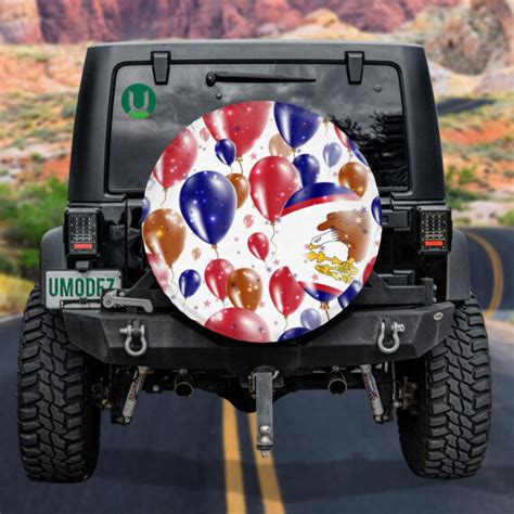 Flying Rubber Balloons In Colors Of the American Samoan Flag Spare Tire ...